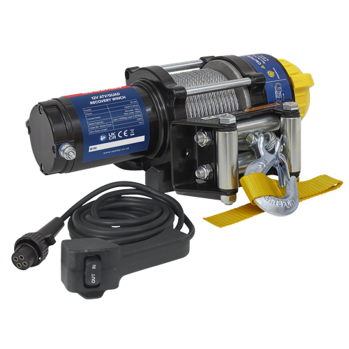 Sealey ATV1135 ATV/Quad Recovery Winch 1135kg (2500lb) Line Pull 12V