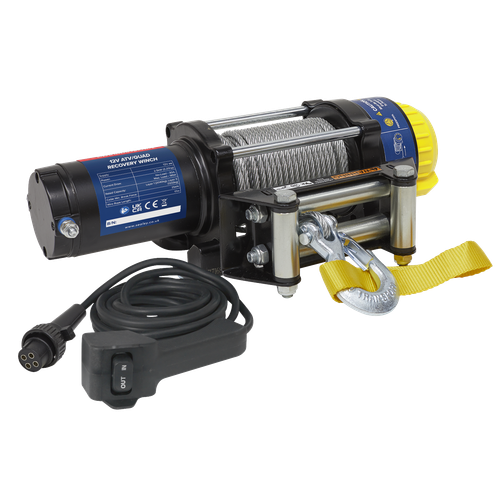 Sealey ATV2040 ATV/Quad Recovery Winch 2040kg (4500lb) Line Pull 12V