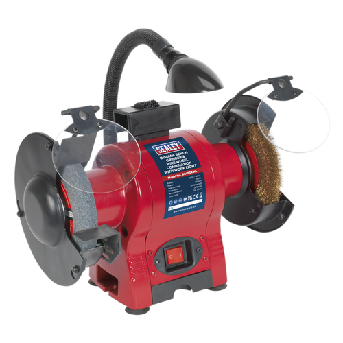 Sealey BG150XWL 150mm Bench Grinder & Wire Wheel Combination with Worklight 250W/230V