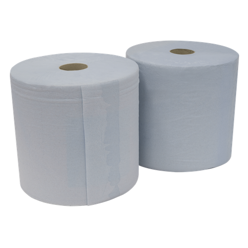 Sealey BLU400 2-Ply Blue Wiper Roll 400m x 260mm - Pack of 2