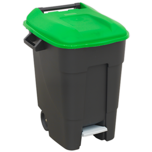 Sealey BM100PG Refuse/Wheelie Bin with Foot Pedal 100L - Green