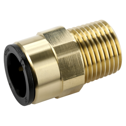 John Guest CAS15BSA Brass Straight Adaptor 15mm x 1/2"BSPT