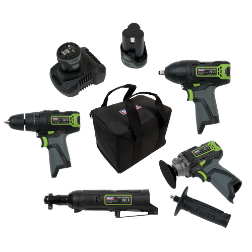 Sealey CP108VCOMBO1 4 x SV10.8 Series Cordless Power Tool Kit 10.8V - 2 Batteries