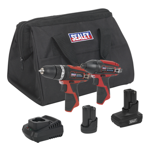 Sealey CP1200COMBO6 2 x SV12 Series Cordless Power Tool Kit 12V - 2 Batteries