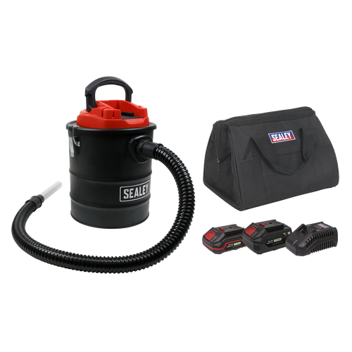 Sealey CP20VAVKIT SV20 Series 15L Cordless Handheld Ash Vacuum Cleaner Kit 20V Kit - 2 Batteries
