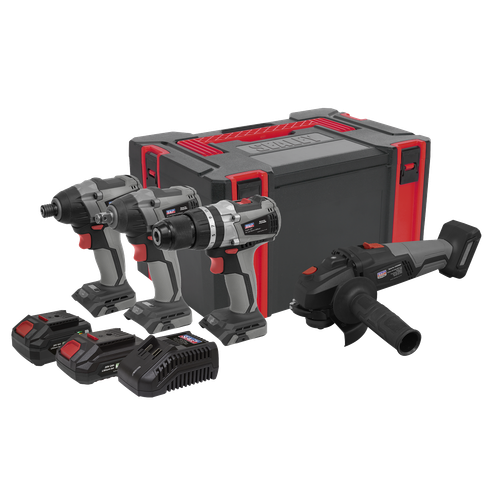 Premier CP20VCOMBOX1EU 4 x SV20 Series Cordless Brushless Power Tool Kit 20V Euro Plug - 2 Batteries