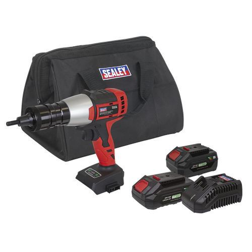 Sealey CP20VNRKIT SV20 Series Brushless Cordless Nut Riveter 20V - 2 Batteries