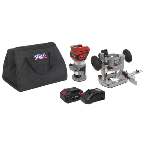 Sealey CP20VTRKIT1 SV20 Series Cordless Trimming Router Kit 20V 4Ah