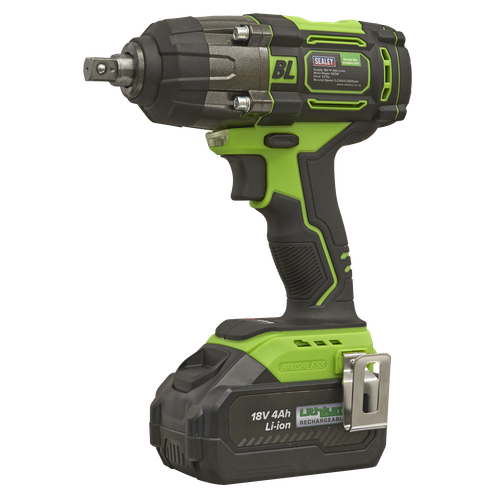 Sealey CP650LIHV 1/2"Sq Drive Cordless Brushless Impact Wrench 18V 4Ah