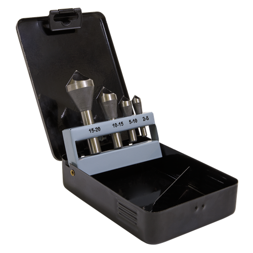 Sealey CSSET4O 90° Slotted Deburring Countersink Drill Bit Set 4pc
