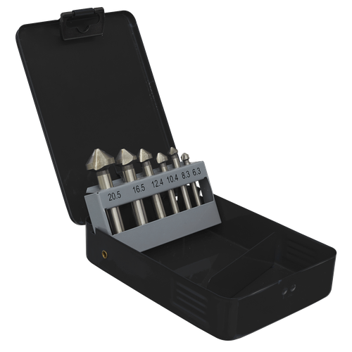 Sealey CSSET6V 90° Countersink Bit Set 3 x V Flutes 6pc