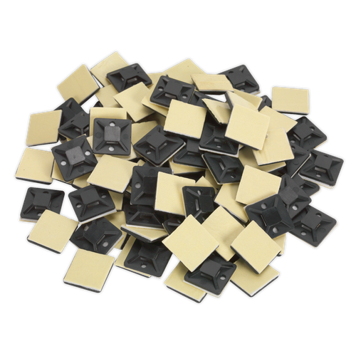 Sealey CTM2020B Self-Adhesive Cable Tie Mount 20 x 20mm, Black - Pack of 100