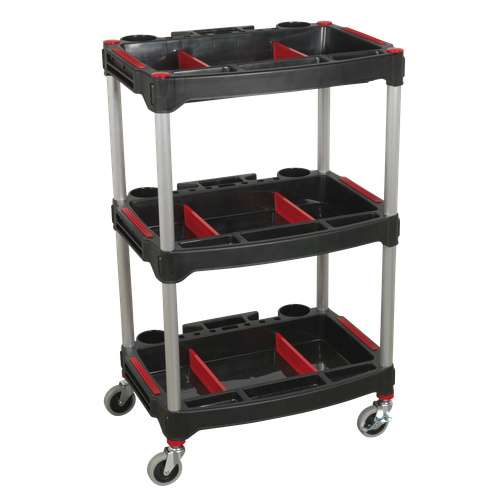 Sealey CX313 Composite Workshop Trolley with Parts Storage 3-Level