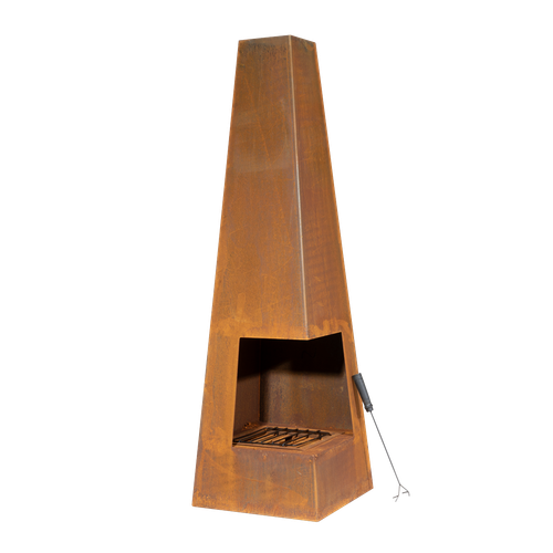 Dellonda DG106 Chiminea, Wood Burner, Heater for Outdoors W45cm x H150cm, Corten Steel