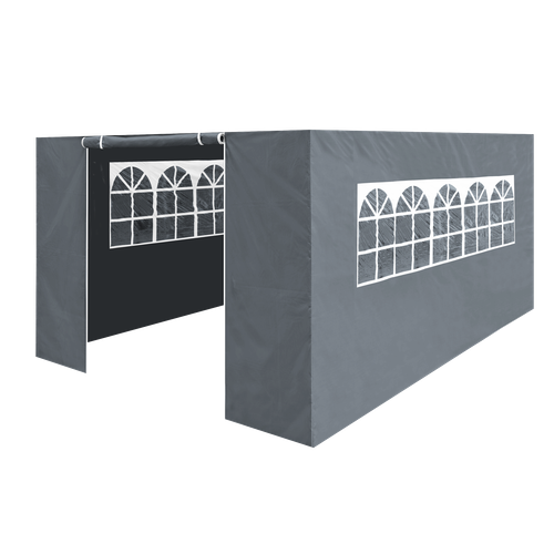 Dellonda DG153 Premium Side Walls/Doors/Windows for Gazebo/Marquee, Fits 3 x 4.5m Models - Grey