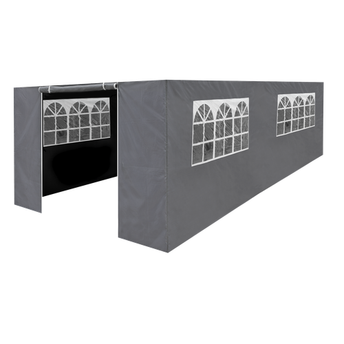 Dellonda DG157 Premium Side Walls/Doors/Windows for Gazebo/Marquee, Fits 3 x 6m Models - Grey