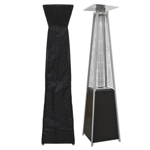 Dellonda DG224 Pyramid Gas Patio Heater 13kW for Commercial & Domestic Use, Supplied with Cover, Black