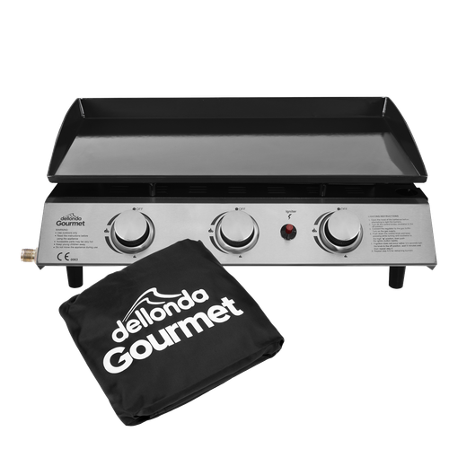 Dellonda DG233 3 Burner Portable Gas Plancha & Cover