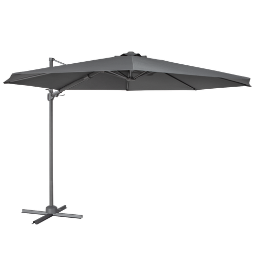 Dellonda DG267 Cantilever Parasol with 360° Rotation, Tilt & Cover 3m - Grey