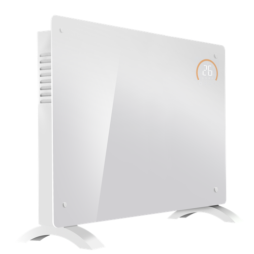 Baridi DH140 Electric Glass Panel Heater, 2000W, Thermostat Controlled 24Hr 7 Day Timer, Wi-Fi Enabled, Remote Control, White