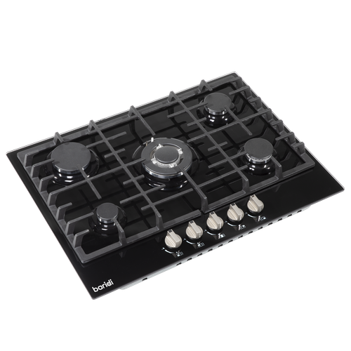 Baridi DH228 Gas Hob with 5 Cooking Zones 70cm - Black