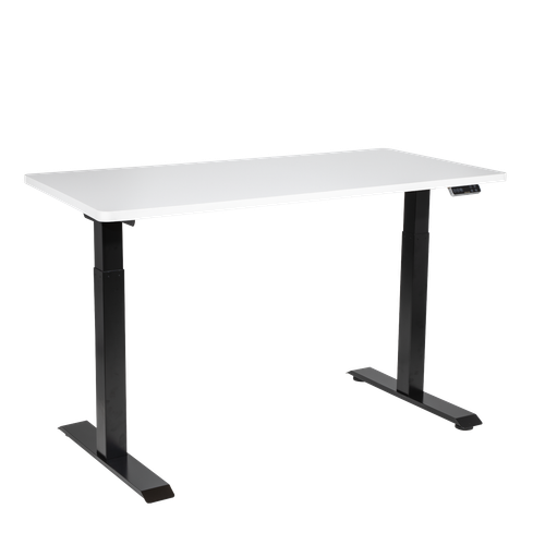 Dellonda DH32 White Electric Height Adjustable Standing Desk, 1400 x 700mm Dual Motor 100kg
