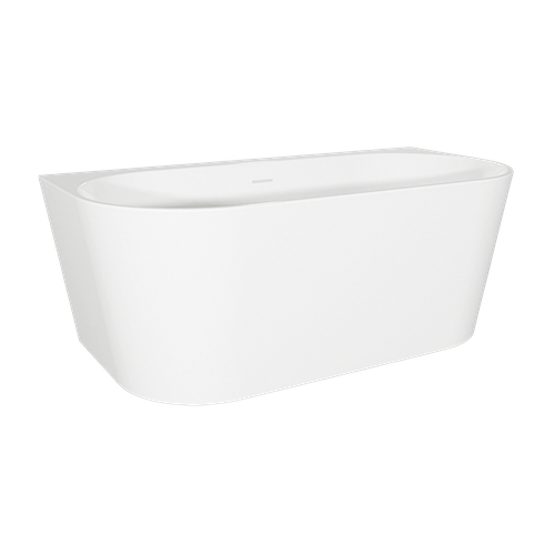 Baridi DH421 Back-to-Wall Slim Rim Bath with Overflow System 150cm – Gloss White