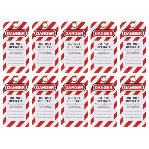 Sealey EV17 Lockout Safety Tag 10pc