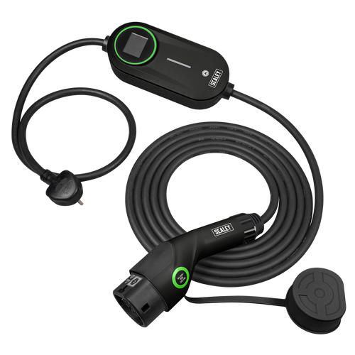 Sealey EVAC2 5m Adjustable (3.5kW) Type 2 to UK 3-Pin Plug Portable EV Charger