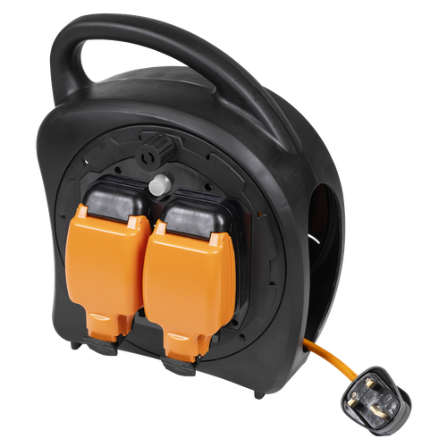 Sealey GCR15 15m Weatherproof Extension Reel with Thermal Trip 2 x 230V