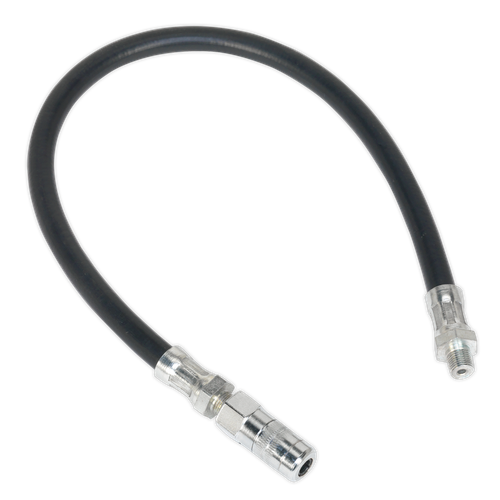 Sealey GGHE450 Flexible Rubber Grease Gun Delivery Hose with 4-Jaw Connector 450mm 1/8"BSP Gas
