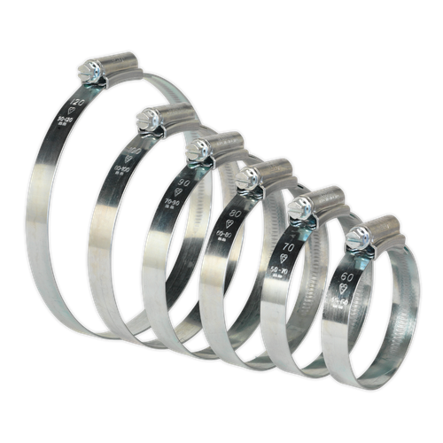 Sealey HCJ26A HI-GRIP® Zinc Plated Hose Clip Assortment 45-160mm 26pc