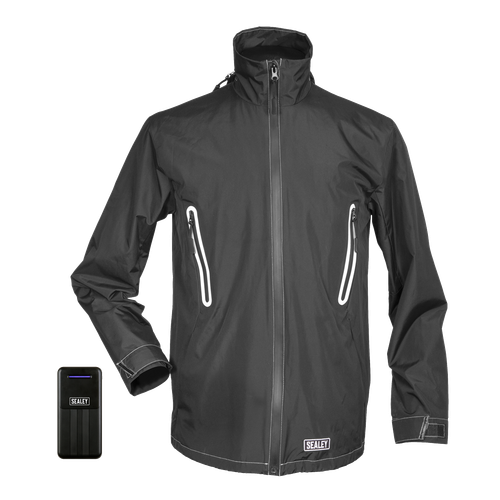 Sealey HJ08KIT 5V Heated Rain Jacket with Power Bank 20Ah - X-Large
