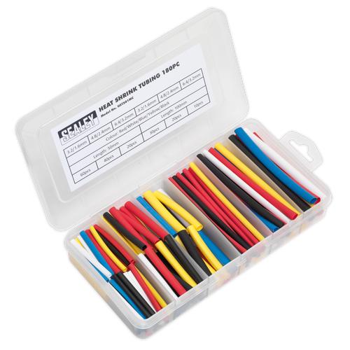 Sealey HST501MC Heat Shrink Tubing Assortment 50 & 100mm 180pc - Mixed Colours
