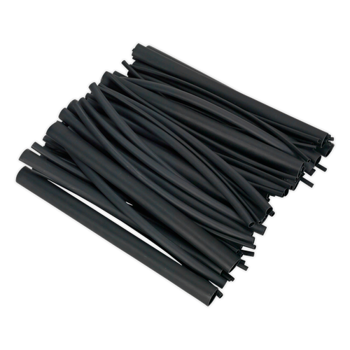Sealey HSTAL72B Adhesive Lined Heat Shrink Tubing Assortment 200mm 72pc - Black