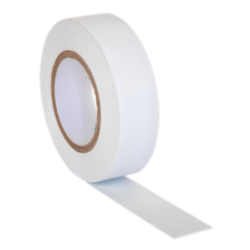 Sealey ITWHT10 PVC Insulating Tape 19mm x 20m, White - Pack of 10