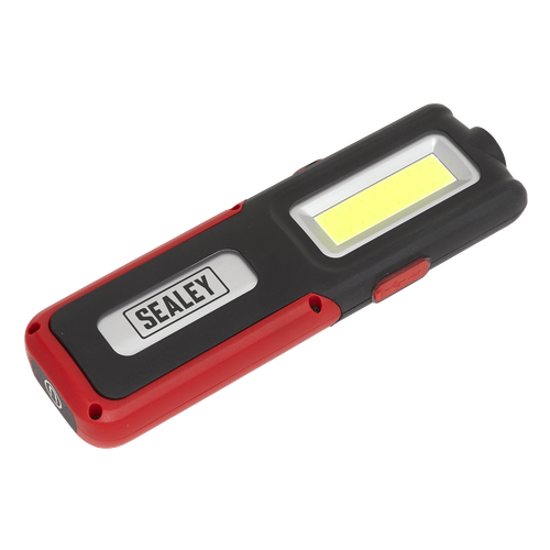 Sealey LED318R Rechargeable Inspection Light with Power Bank 5W COB & 3W SMD LED - Red
