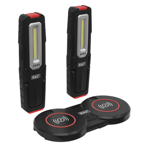 Sealey LEDWCBCOMBO5 Inspection Light (x2) with Double Wireless Charging Base 5W COB & 1W SMD LED