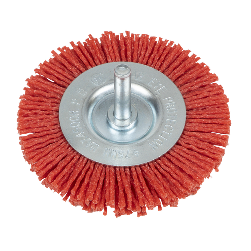 Sealey NFBC75 75mm Nylon Filament Circular Brush with 6mm Shaft