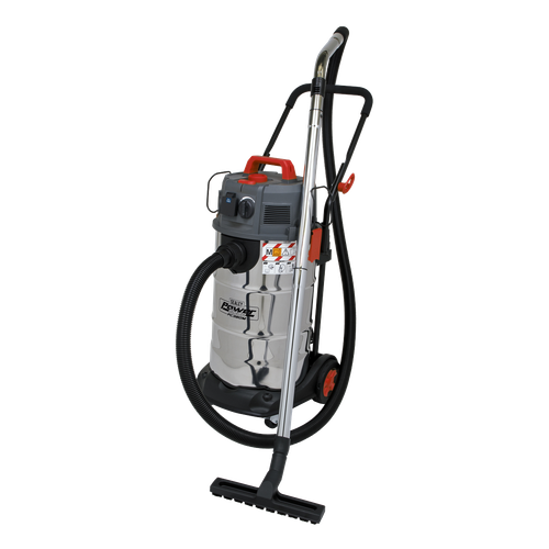 Sealey PC380M M Class Dust-Free Vacuum Cleaner Wet & Dry Stainless Steel Drum 38L 1500W/230V