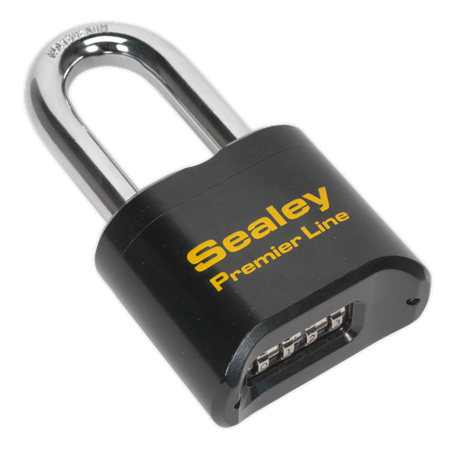 Premier PL603L Steel Body Combination Padlock Long Shackle 62mm