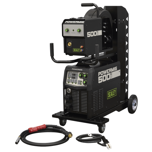 Sealey POWERMIG500i 500A Professional Gas/Gasless MIG/TIG/MMA Inverter Welder With Portable Wire Feeder 400V/3ph
