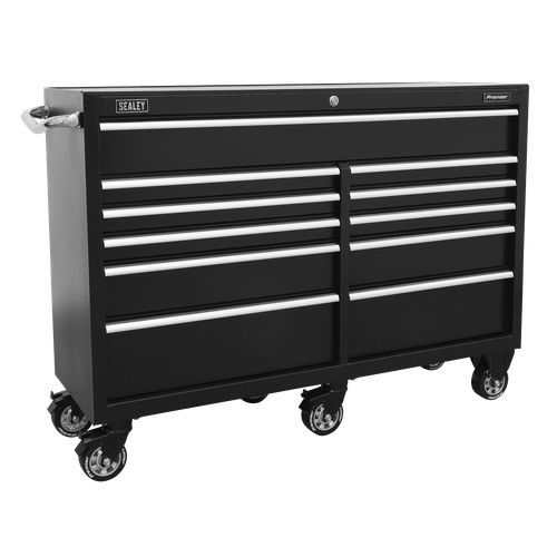 Premier PTB143011 Heavy-Duty Extra-Wide Rollcab 11 Drawer 1430mm - Black