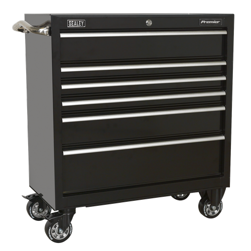 Premier PTB93006 Heavy-Duty Rollcab 930mm 6 Drawer - Black