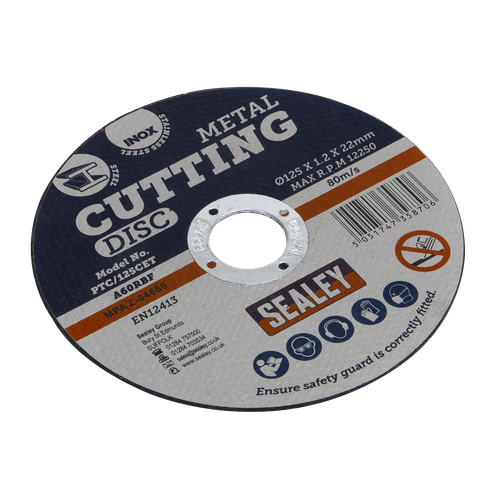 Sealey PTC/125CET 125 x 1.2mm Cutting Disc 22mm Bore