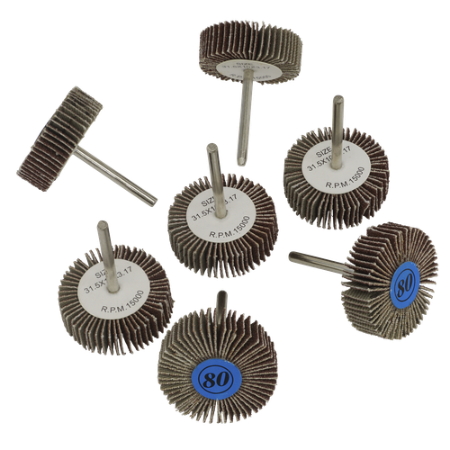 Sealey RTA7FW Rotary Tool Abrasive Flap Wheel Set 30mm 7pc