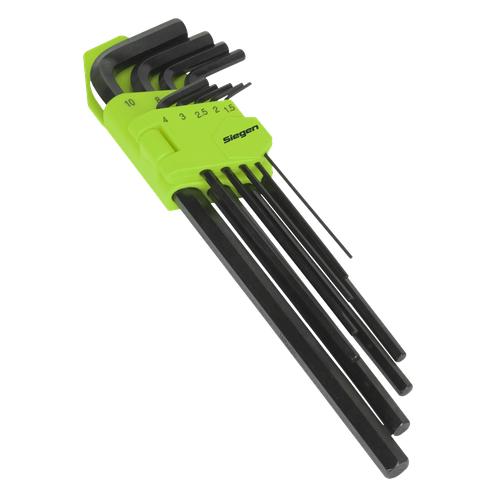 Siegen S01092 Extra-Long Hex Key Set 9pc