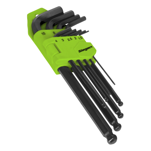 Siegen S01093 Long Ball-End Hex Key Set 9pc