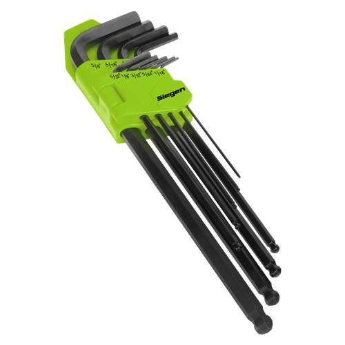 Siegen S01099 Imperial Extra-Long Ball-End Hex Key Set 9pc