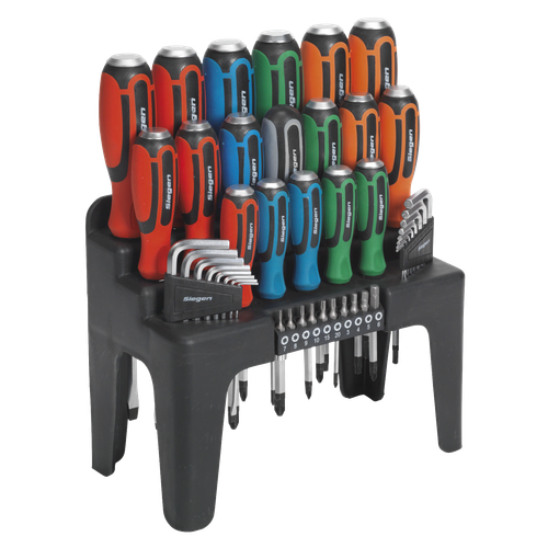 Siegen S01106 Hammer-Thru Screwdriver, Hex Key & Bit Set 44pc